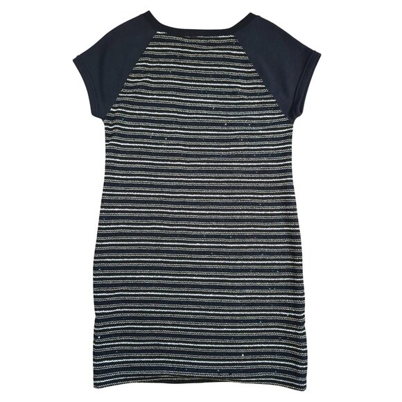Sanctuary Striped Metallic Knit Dress Medium Shimmer Raglan Short Sleeve - Picture 3 of 8